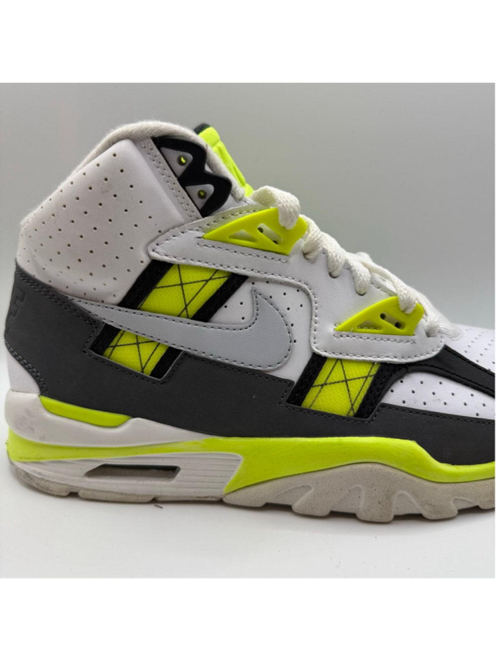 Men's Nike Air Trainer SC High White Neon Green Athletic Shoes 7.5 302346-118 - Picture 5 of 16
